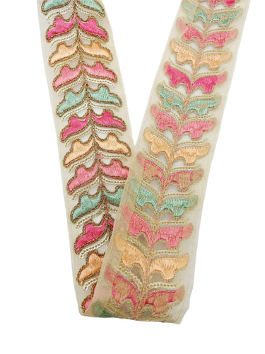 Sheer Gold Tissue Embroidered Trim, Decorative Trim, Trim By Yard